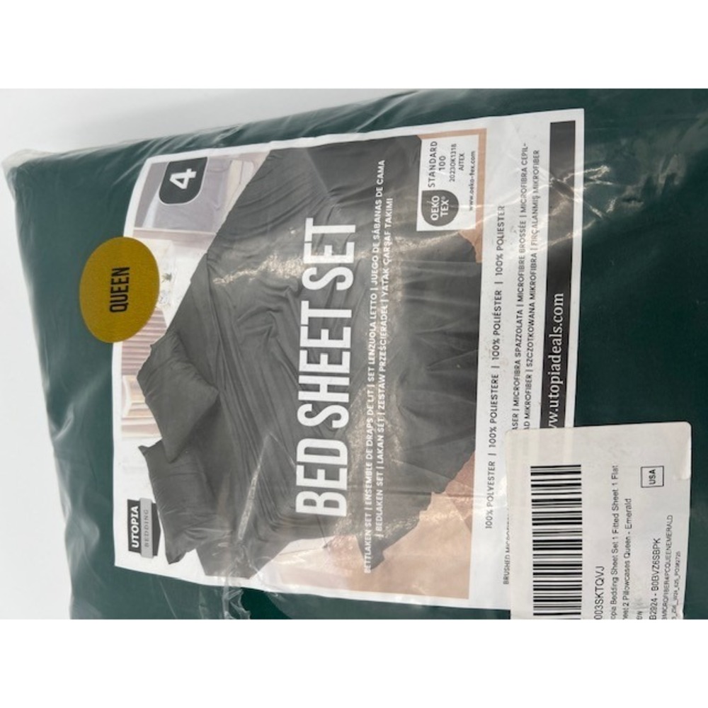 Utopia Bedding Queen Size Sheet Set - 4 PieceEmerald Green Brushed Microfiber
